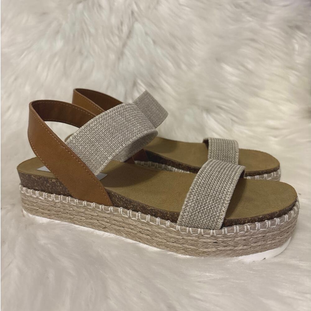 Steve Madden Jaklin Neutral Platform Espadrille Sandals Size 9